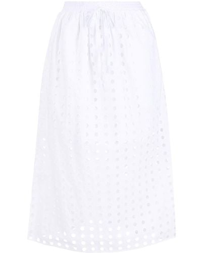 See By Chloé Jupe trapèze en broderie anglaise - Blanc