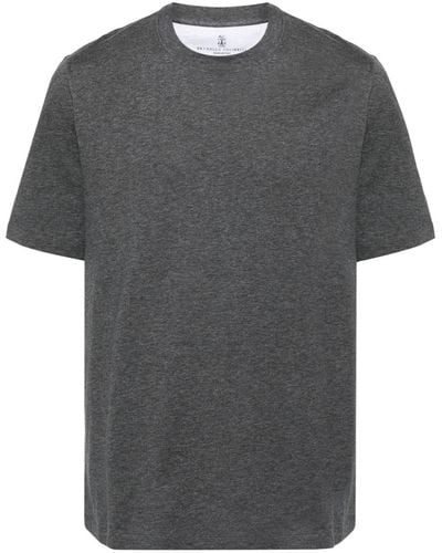 Brunello Cucinelli T-Shirt mit meliertem Effekt - Grau
