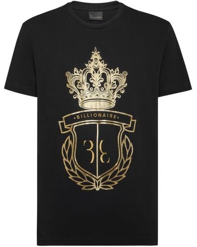 Billionaire Logo-print Crew-neck T-shirt - Black