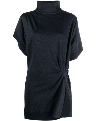 Isabel Marant Short-sleeve Gathered Shift Dress - Black