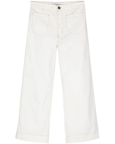 FRAME Straight-Leg-Jeans mit Kontrastnähten - Weiß