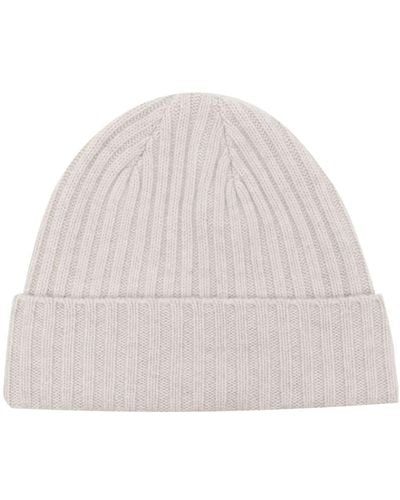 N.Peal Cashmere Gorro de punto de canalé - Neutro