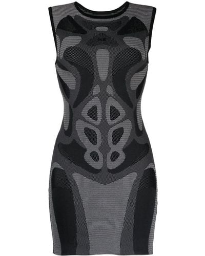 HELIOT EMIL Patterned Intarsia-knit Sleeveless Dress - Black