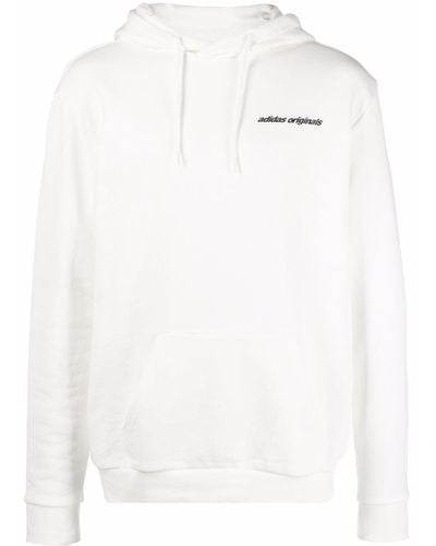 adidas Hoodie mit Logo-Print - Weiß
