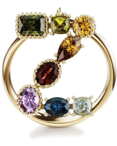 Dolce & Gabbana Rainbow alphabet Z ring in yellow gold with multicolor fine gems - Giallo