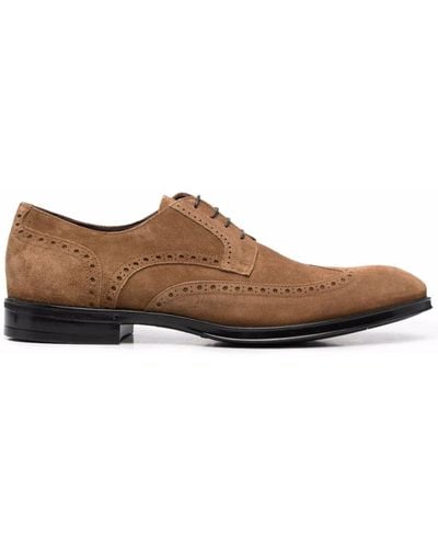 Canali Brogue-detail Oxford Shoes - Brown