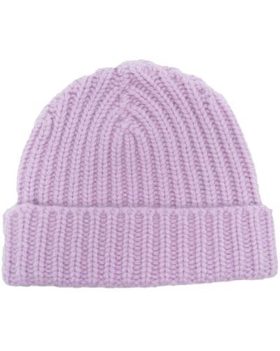Warm-me Chunky-knit Cashmere Beanie - Purple