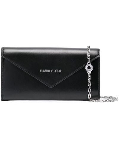 Bimba Y Lola Logo-print Leather Crossbody Bag - Black