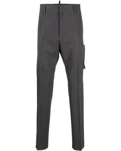 DSquared² Tailored Wool Blend Cargo Pants - Gray