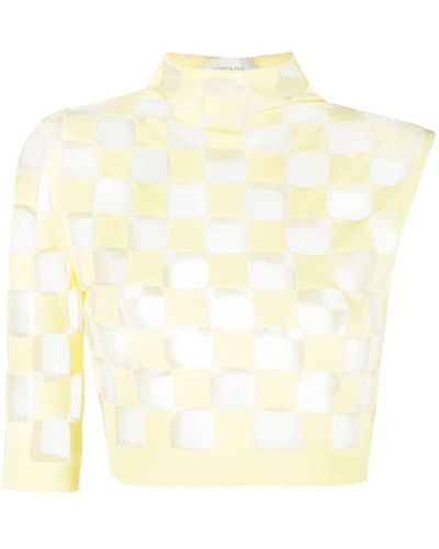 Sportmax Check-pattern Crop Top - White