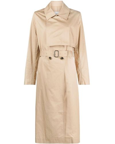 Calvin Klein Double-breasted Cotton Trench Coat - Natural