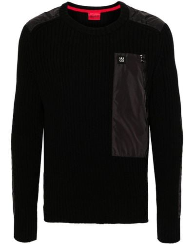 HUGO パネルディテール セーター - ブラック