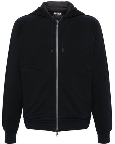 ZEGNA Zip-up Hooded Jacket - Black