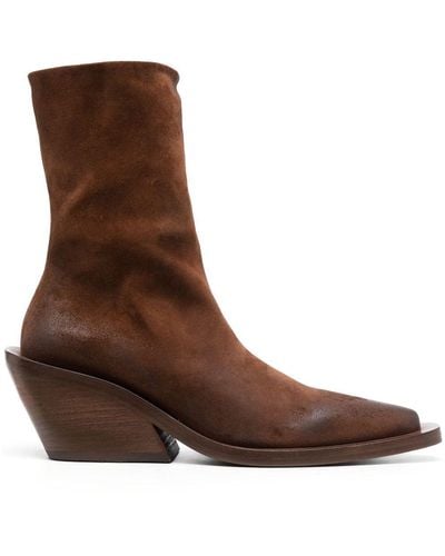 Marsèll 65mm Pointed-toe Suede Ankle Boots - Brown