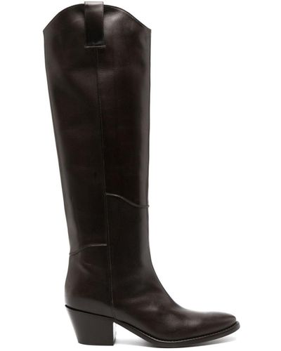 P.A.R.O.S.H. 65mm Knee-high Leather Boots - Black
