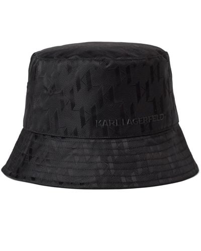 Karl Lagerfeld K/etch Monogram-jacquard Bucket Hat - Black