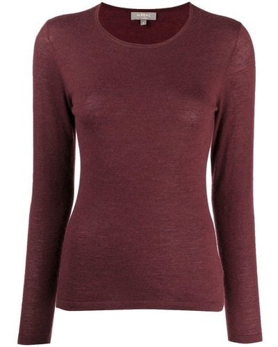 N.Peal Cashmere Round-neck Cashmere Top - Purple