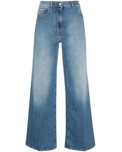 Peserico High Waist Flared Jeans - Blauw