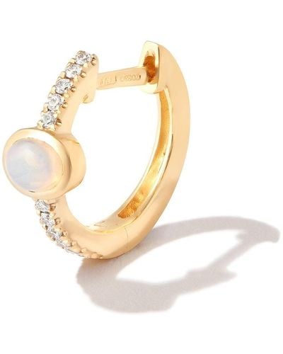 Jacquie Aiche 14kt Yellow Gold Opal And Diamond Hoop Earring - Metallic