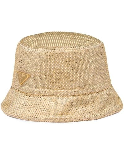 Prada Sombrero de pescador con detalles de cristal - Neutro