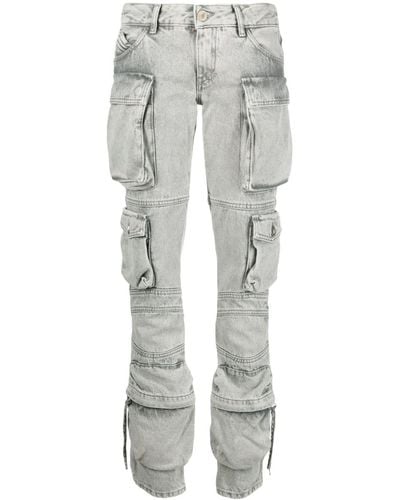 The Attico Tief sitzende Essie Straight-Leg-Jeans - Grau