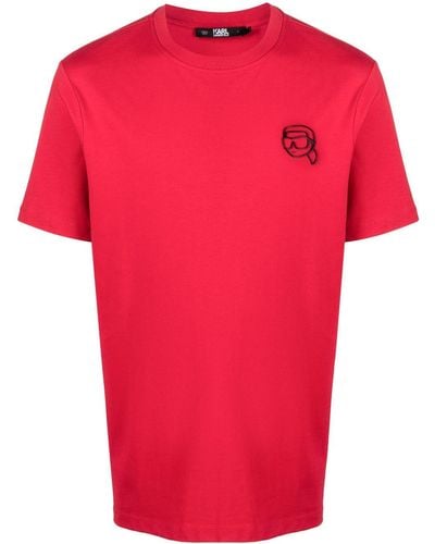 Karl Lagerfeld Ikonik 2.0 Logo-embossed T-shirt - Red