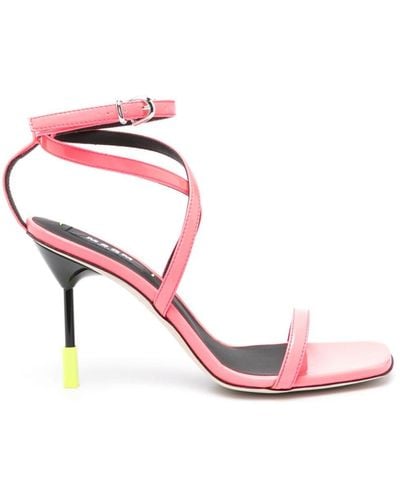 MSGM 95mm Leather Sandals - Pink