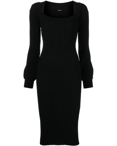 Adam Lippes Long-sleeved Knitted Midi Dress - Black