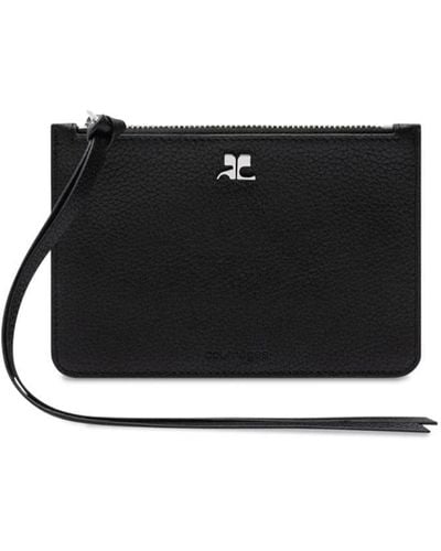 Courreges AC grained-texture leather purse - Schwarz