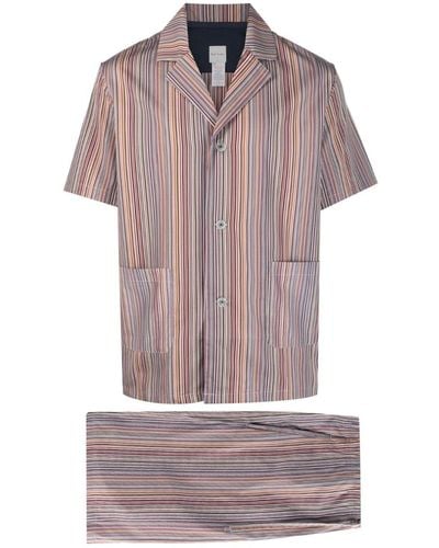 Paul Smith Striped Short Pyjama - Pink