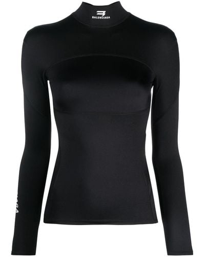 Balenciaga Sporty B Activewear Top - Black