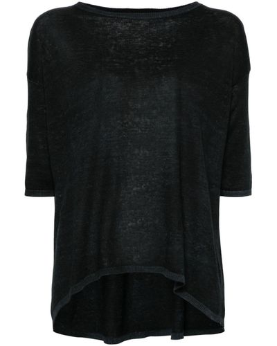 Avant Toi Crew-neck Knitted T-shirt - Black