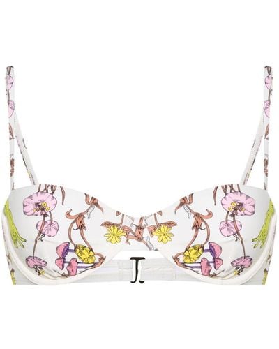 Tory Burch Bikinioberteil mit grafischem Print - Weiß