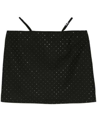 Chiara Ferragni Rhinestone-embellished Twill Miniskirt - Black