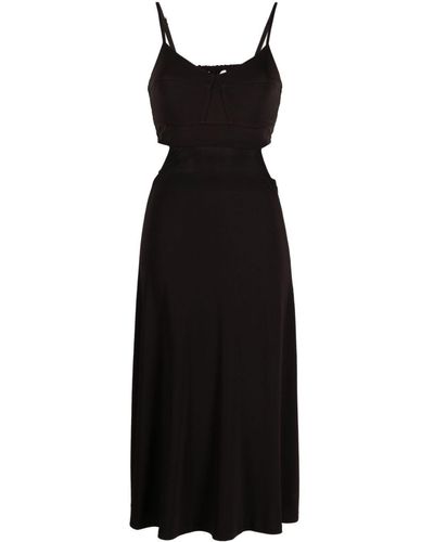 MICHAEL Michael Kors Cut-out Detail Midi Dress - Black