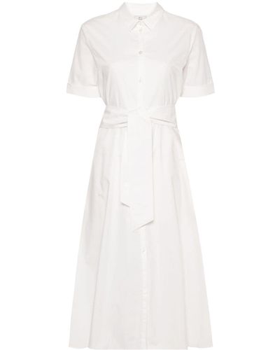 Woolrich Popeline-Hemdkleid mit Gürtel - Weiß