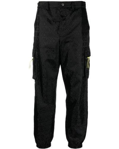 Moschino Cargohose mit Logo-Print - Schwarz