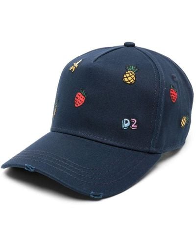 DSquared² Embroidered Cotton Baseball Cap - Blue