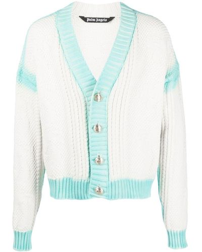 Palm Angels V-neck Cardigan - Blue