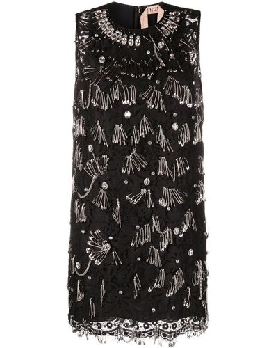 N°21 セーフティピン ノースリーブ ドレス - ブラック