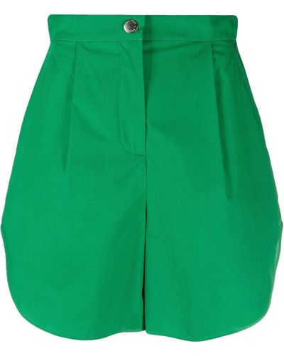 Boutique Moschino High-waist Curved-hem Shorts - Green