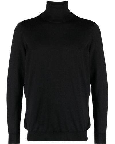 Kiton Roll-neck Fine-knit Sweater - Black