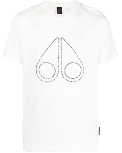 Moose Knuckles Camiseta tipo jersey con logo estampado - Blanco