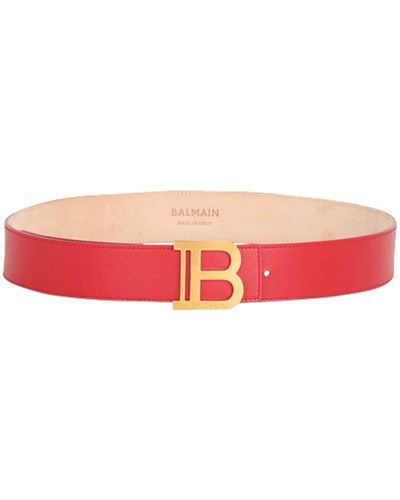 Balmain B-belt Logo-buckle Leather Belt - Pink