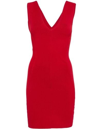 Rick Owens V-neck Mini Dress - Red