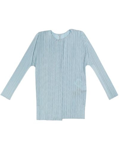 Pleats Please Issey Miyake Monthly Colours February Pleated Cardigan - Blue