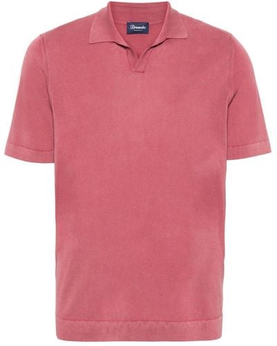 Drumohr Fijngebreid Poloshirt - Roze