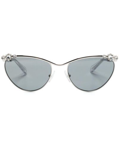 Swarovski Sonnenbrille mit Cat-Eye-Gestell - Grau