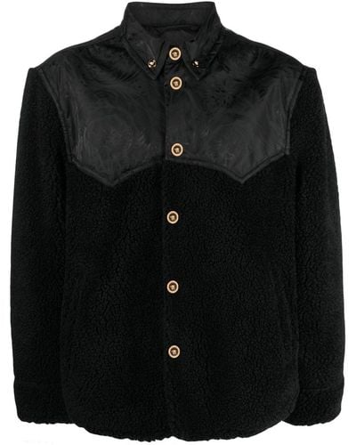Versace バロッコ シルエット フリースジャケット - ブラック