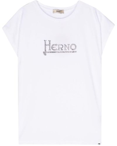Herno スタッズロゴ Tシャツ - ホワイト